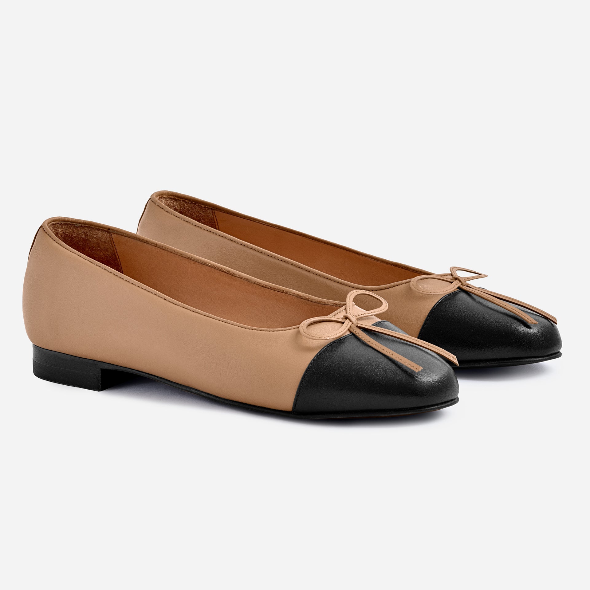 Mona Cap Toe Flats - Full Grain Leather - Women's