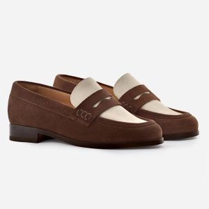 Camille Penny Loafers - Water Repellent Suede - Women's